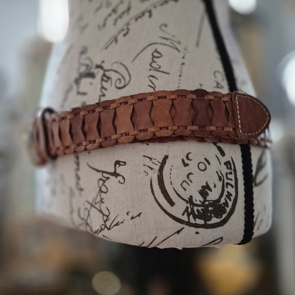 Fossil Tan Woven Leather Belt Large - Picture 2 of 7
